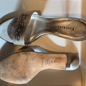 Bebe heels size 8. Silver/clear beads..